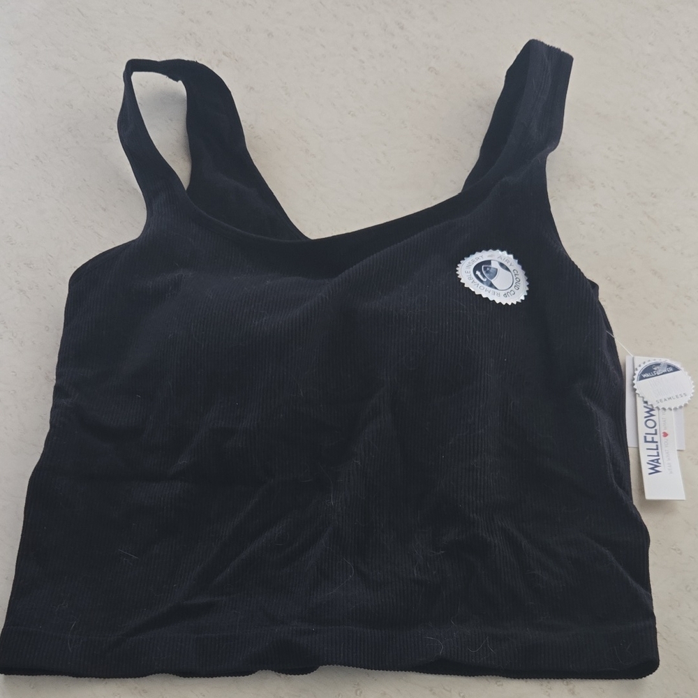 Black Ribbed Tank Top Women's/Jr's Large Wallflower